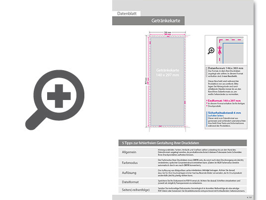 Product Bild getr__nkekarte_mit_3-fach_drahtheftung__endformat_14_0_cm_x_29_7_cm__32-seitig