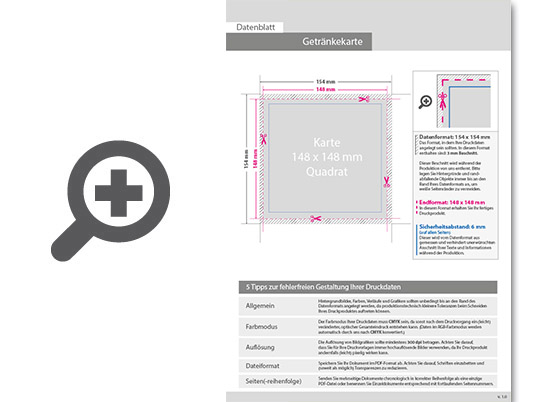 Product Bild getr__nkekarte_quadrat_14_8_cm_x_14_8_cm__einseitig_bedruckt