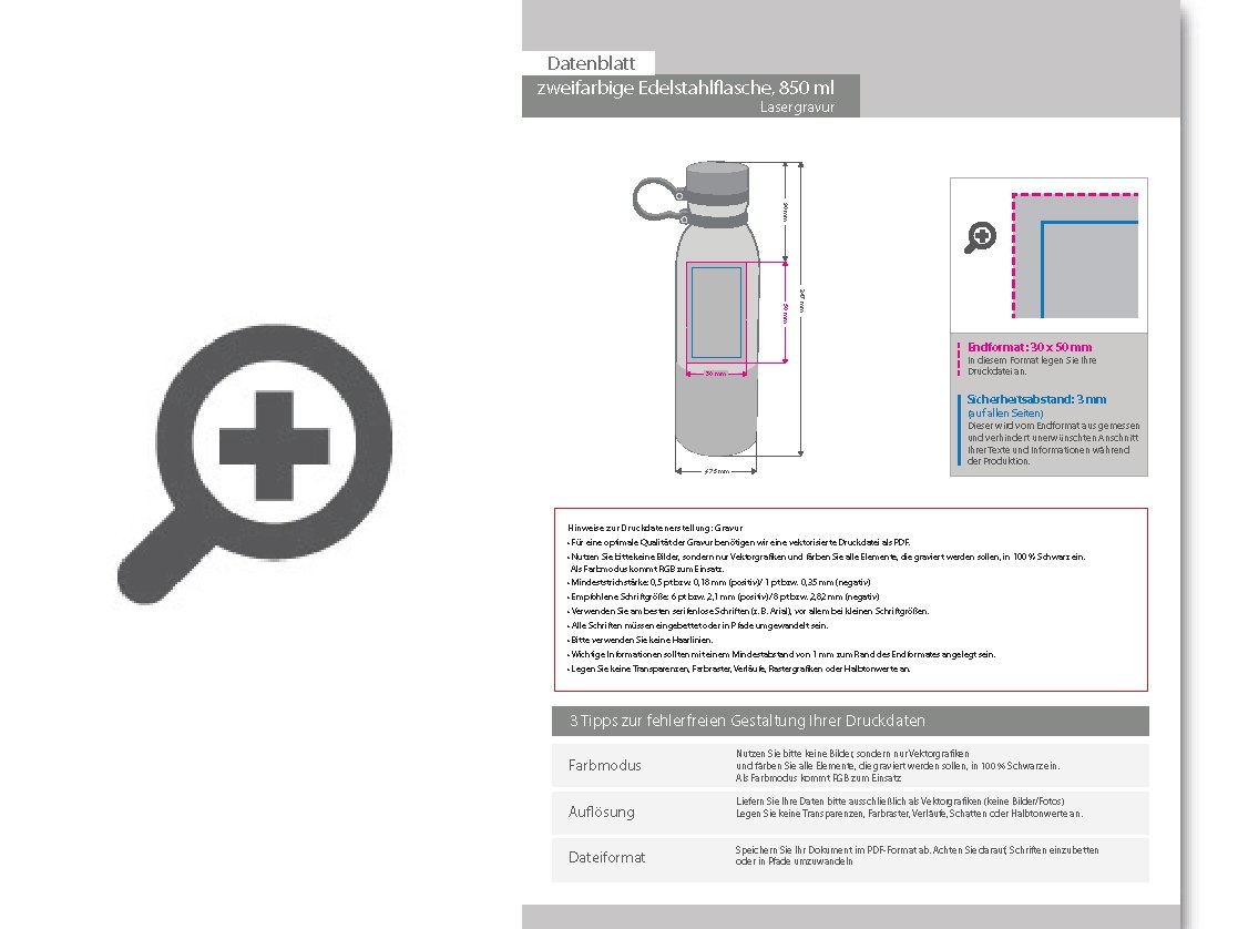 Product Bild zweifarbige_edelstahlflasche_850_ml_mit_einseitiger_lasergravur